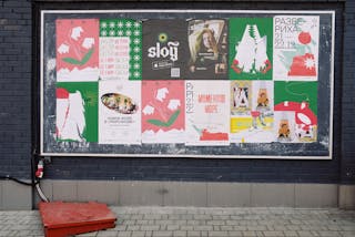 Posters on Black Wall