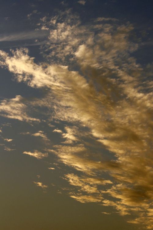 Free Golden clouds illuminated by the sunset over Paraná, Brazil. Stock Photo