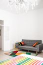Interior of modern living room of flat with mix design elements