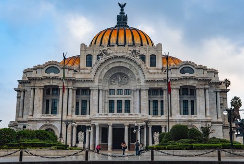 Free Stunning view of the Palacio de Bellas Artes with its iconic orange dome in Mexico City. Stock Photo