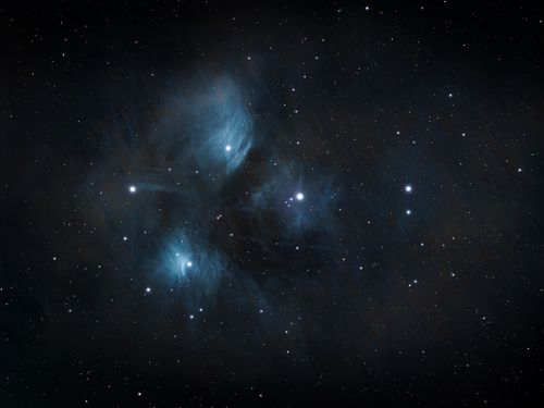 Free A breathtaking view of the Pleiades star cluster, also known as the Seven Sisters, under a starry night sky. Stock Photo
