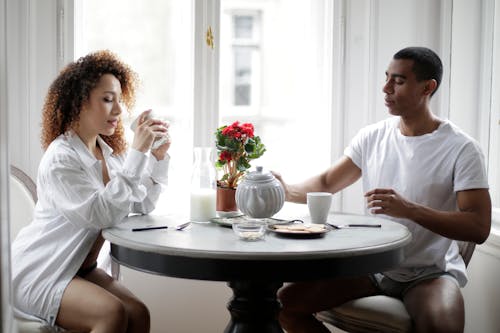 Free Couple Having Breakfast Stock Photo