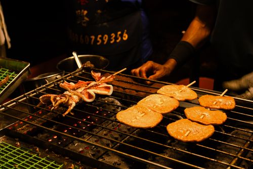 Free stock photo of food, squid, street Stock Photo