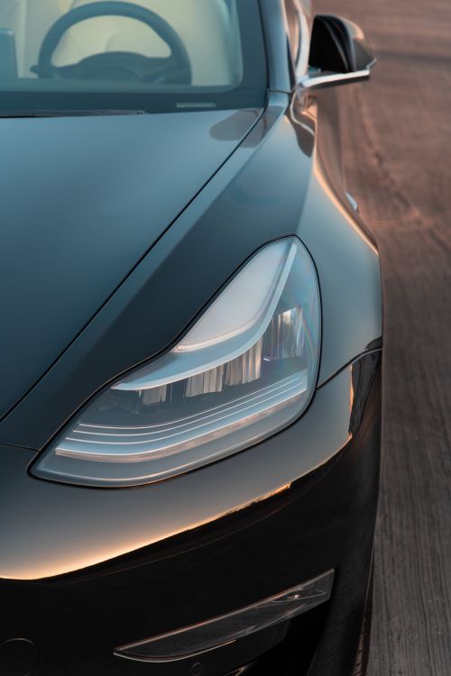 Free stock photo of black car, black tesla, car Stock Photo