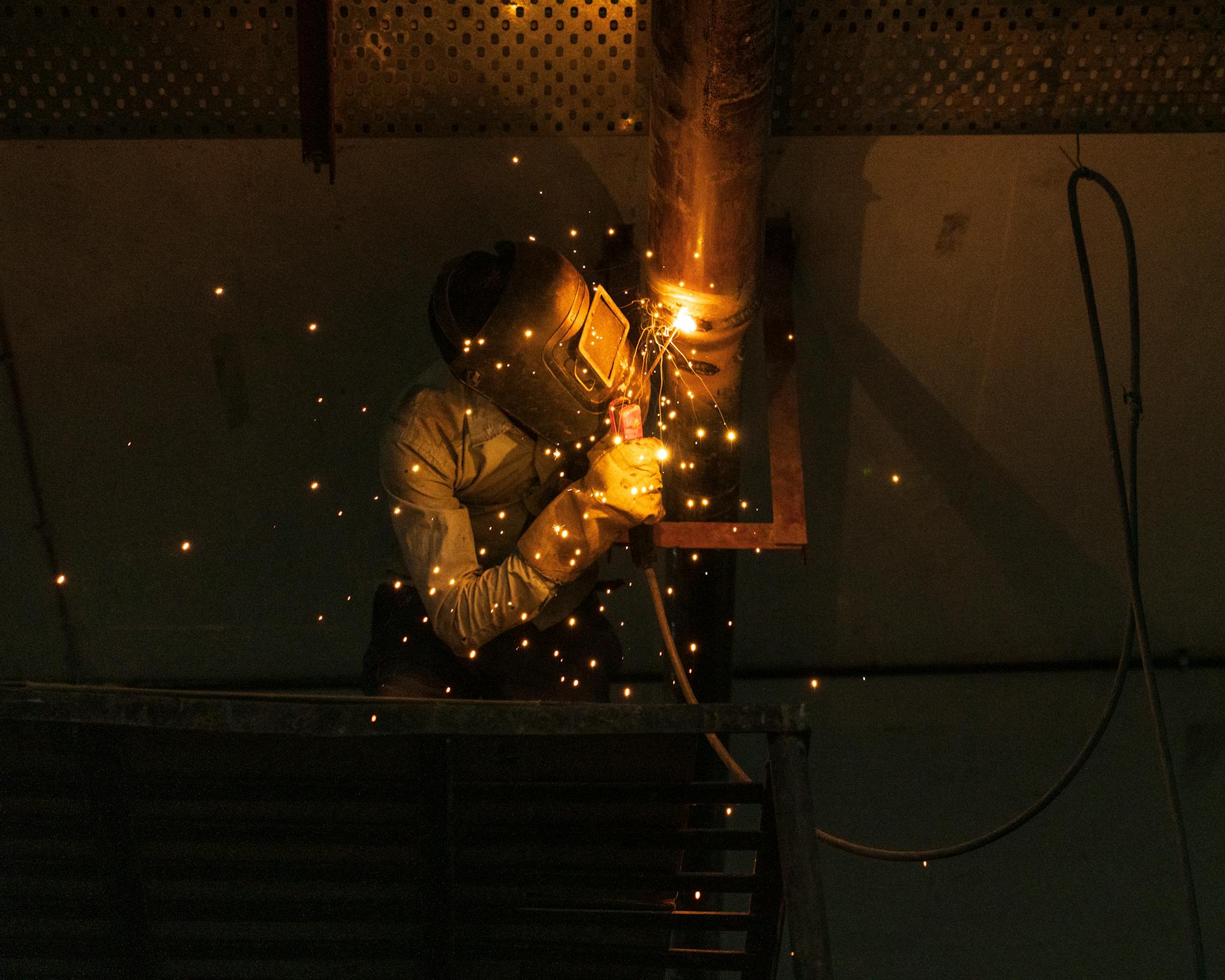 Man Welding