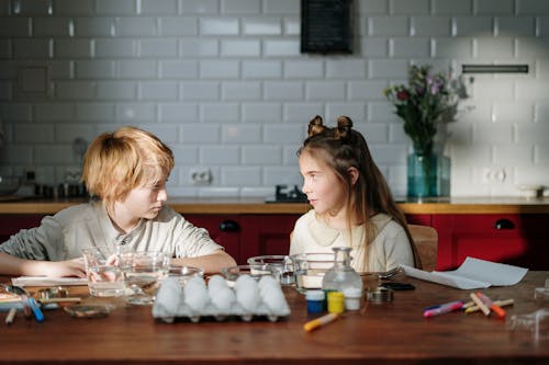 Kids Making Easter Eggs