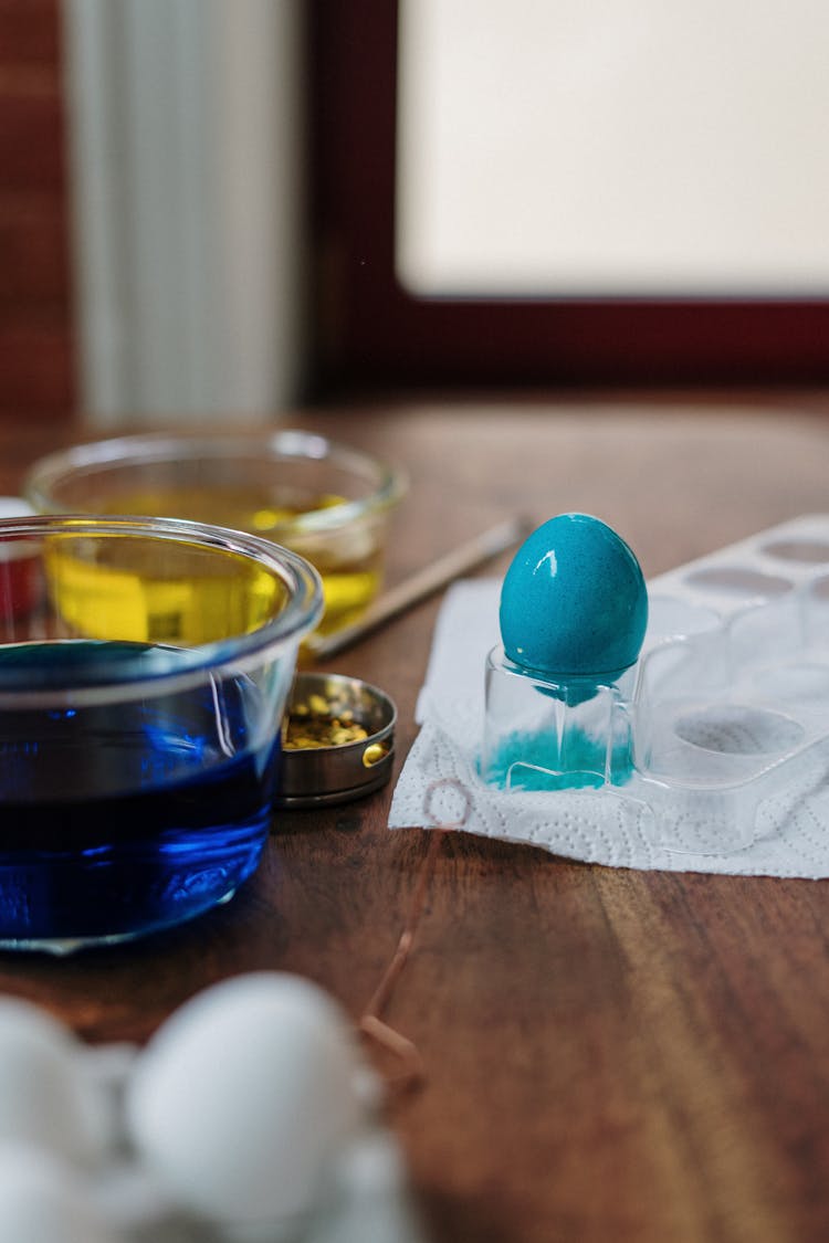 Drying Blue Easter Egg