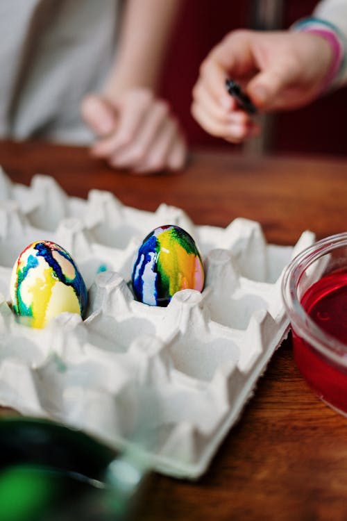 계란 트레이, 넥타이 염료, 다채로운의 무료 스톡 사진