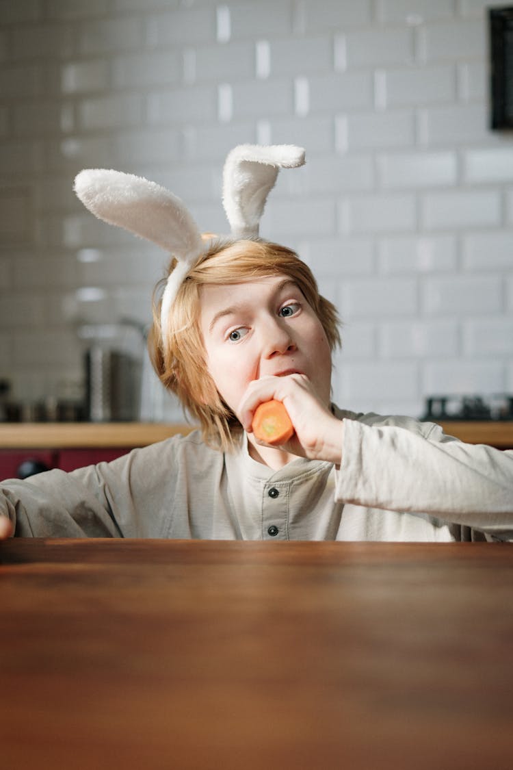 Boy Eating Carrot