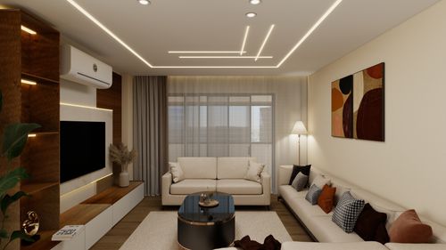 Free Stylish living room interior featuring contemporary furniture and decor. Stock Photo