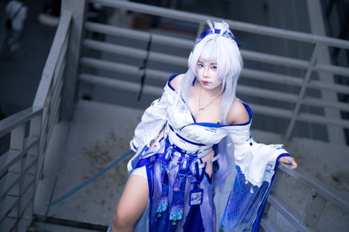Free A vibrant display of anime-inspired cosplay photographed with a modern theme on a staircase. Stock Photo