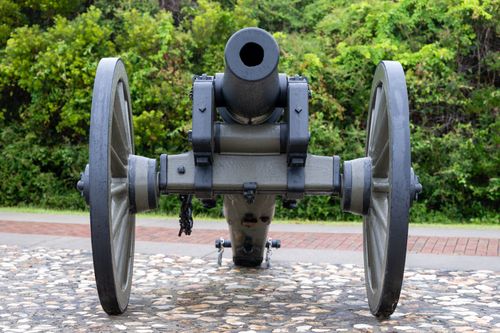 Free Front view of a historic cannon at Fort Macon, Atlantic Beach, North Carolina. Stock Photo
