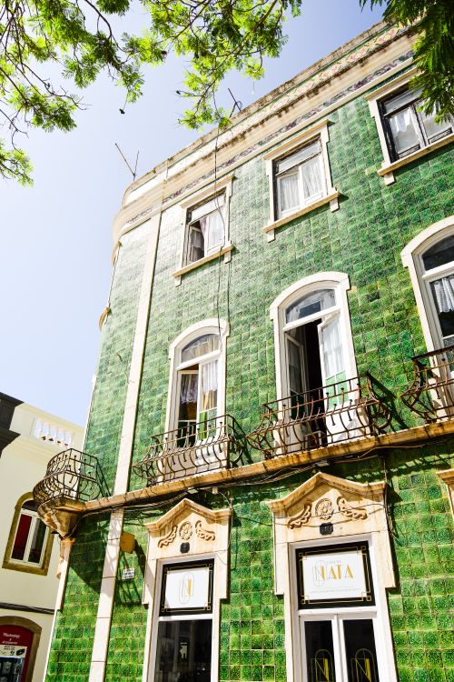 Free Charming architecture with green tiles in the Faro District, Portugal. Stock Photo