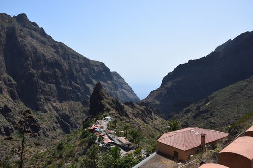 Free Breathtaking mountain landscape of Masca Valley in Tenerife, featuring rugged cliffs and picturesque village. Stock Photo