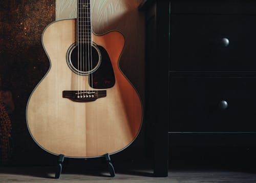 Free Brown Acoustic Guitar Stock Photo