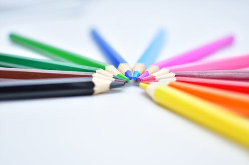 Multi Color Coloring Pencils on White Surface