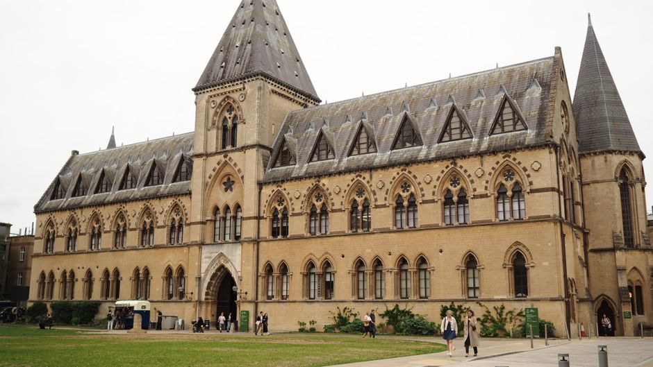 Beautiful view of the Gothic Revival Museum in Oxford, showcasing its intricate design.