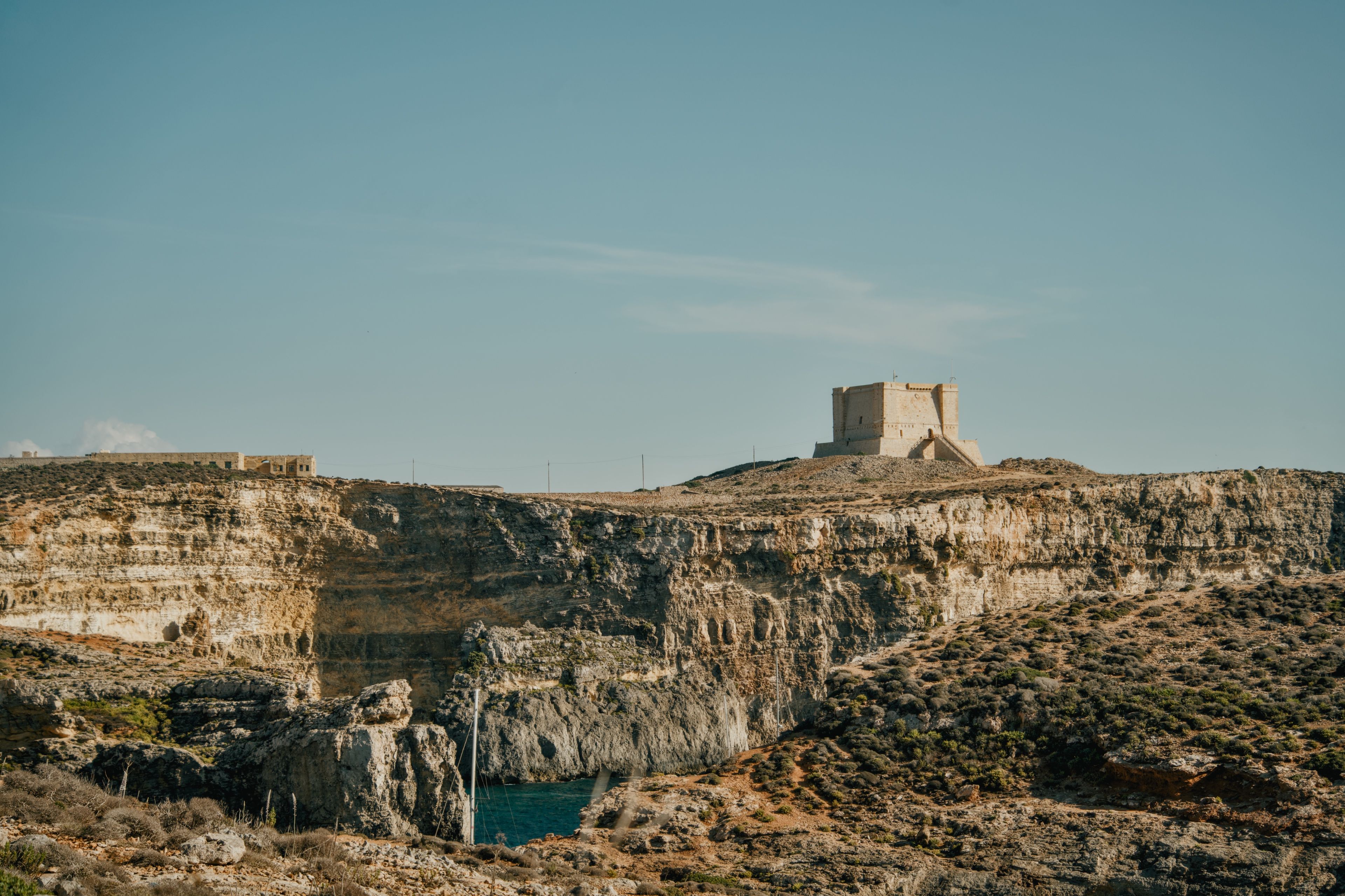 Dingli Cliffs and a watchtower on the west coast of Malta