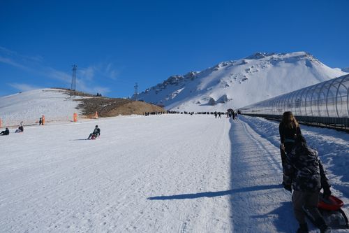 Free Enjoy sledding and breathtaking snow views at Davraz Mountain Ski Resort in Isparta, Türkiye. Stock Photo
