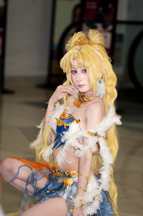 Free Person in detailed fantasy cosplay costume in indoor setting, showcasing creativity and craftsmanship. Stock Photo
