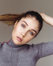 Woman In Gray Long Sleeve Shirt