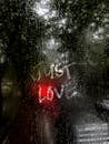 Water Droplets On Glass Window