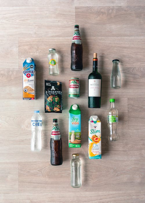 Flat Lay Of Assorted Drinks