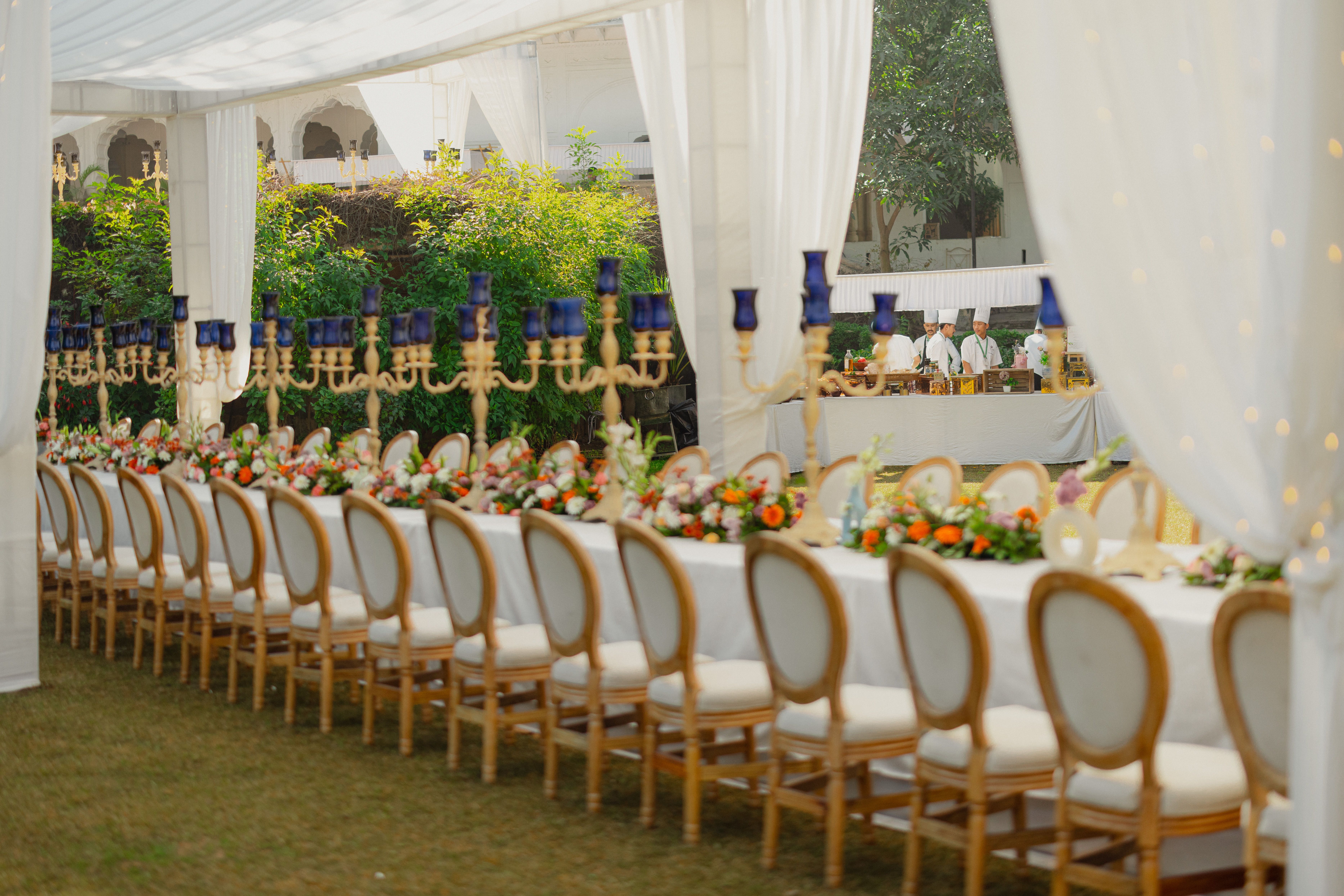 Wedding venue reception setup