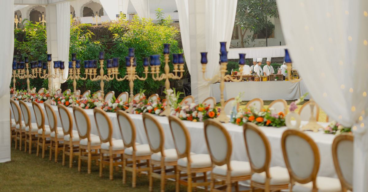 Wedding venue reception setup