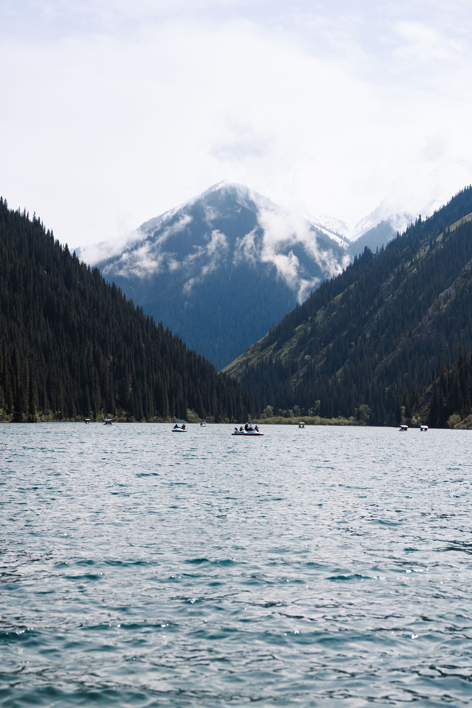 Kolsai Lake and pine forest