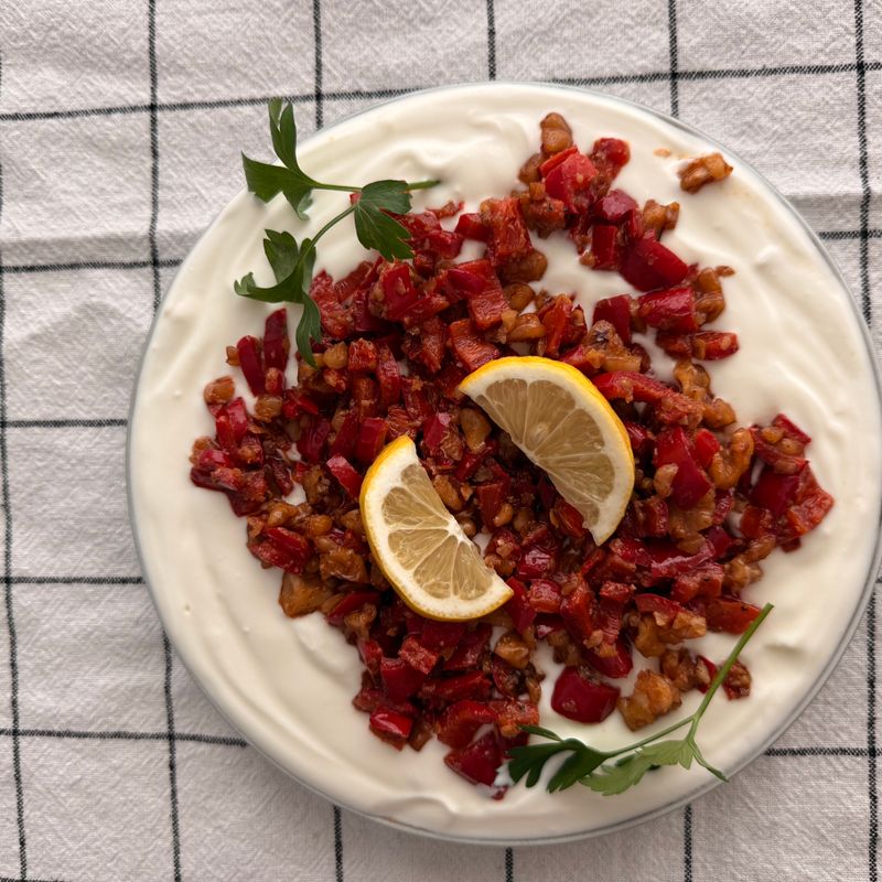 Turkish Charred Pepper Slaw with Yogurt and Mint