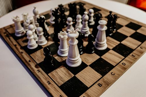 Free Detailed view of a chess game in progress, showcasing intricate strategy. Stock Photo