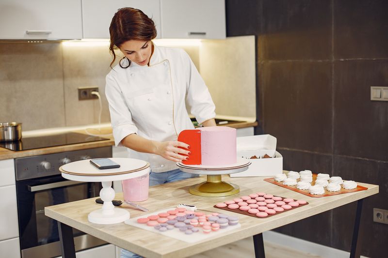 Pastry chef finishing a cake in a studio kitchen — Gustavo Fring on Pexels