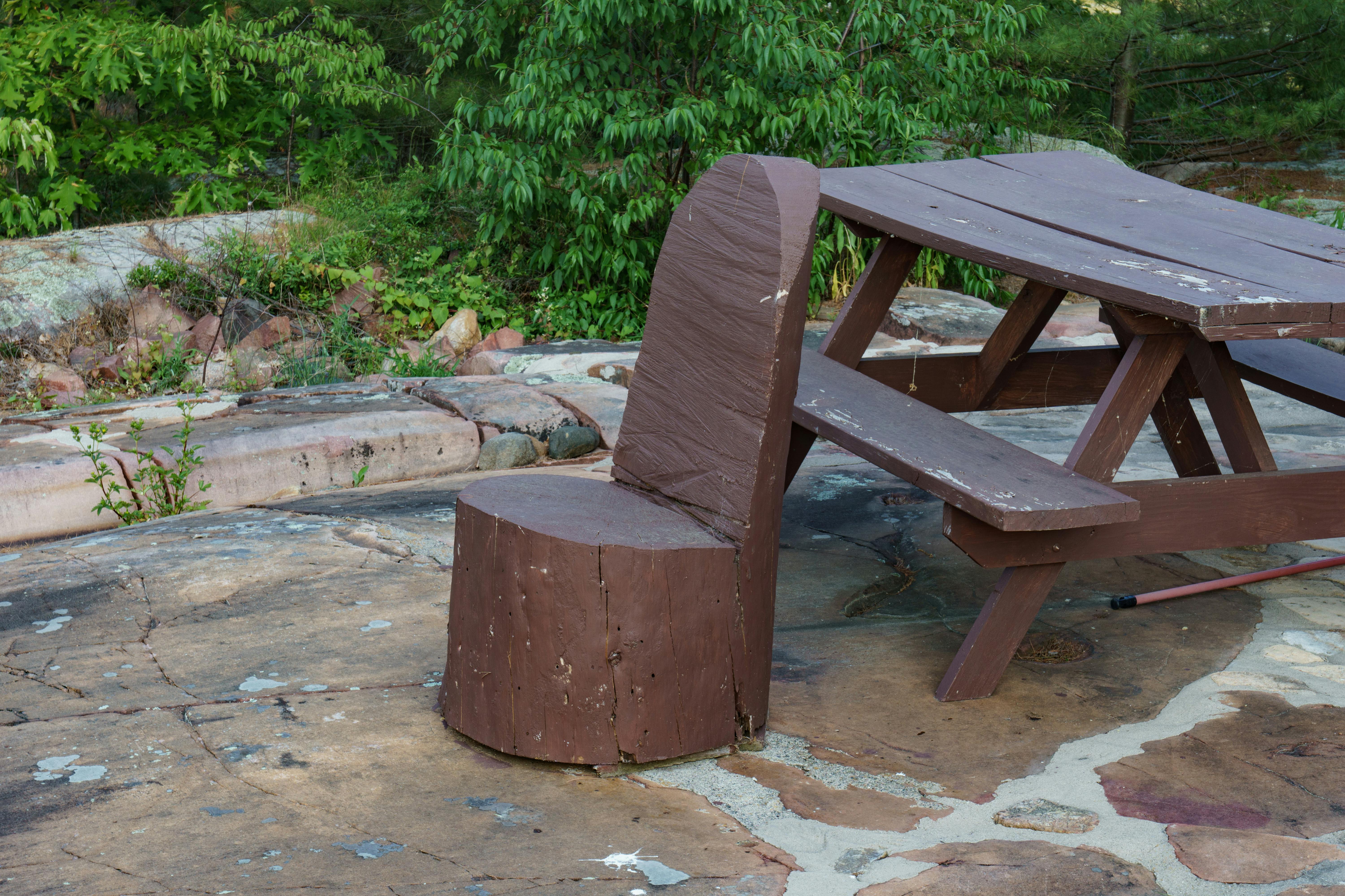 Free Stock Photo Of Chair Log Table Free