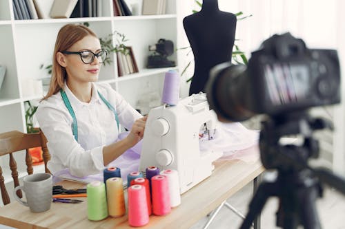 Free Dressmaker in front of the Camera Stock Photo