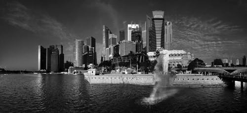 Foto d'estoc gratuïta de city-challenge, merlion, silueta urbana