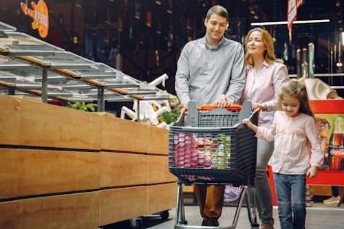Free Family Doing Grocery Shopping Stock Photo
