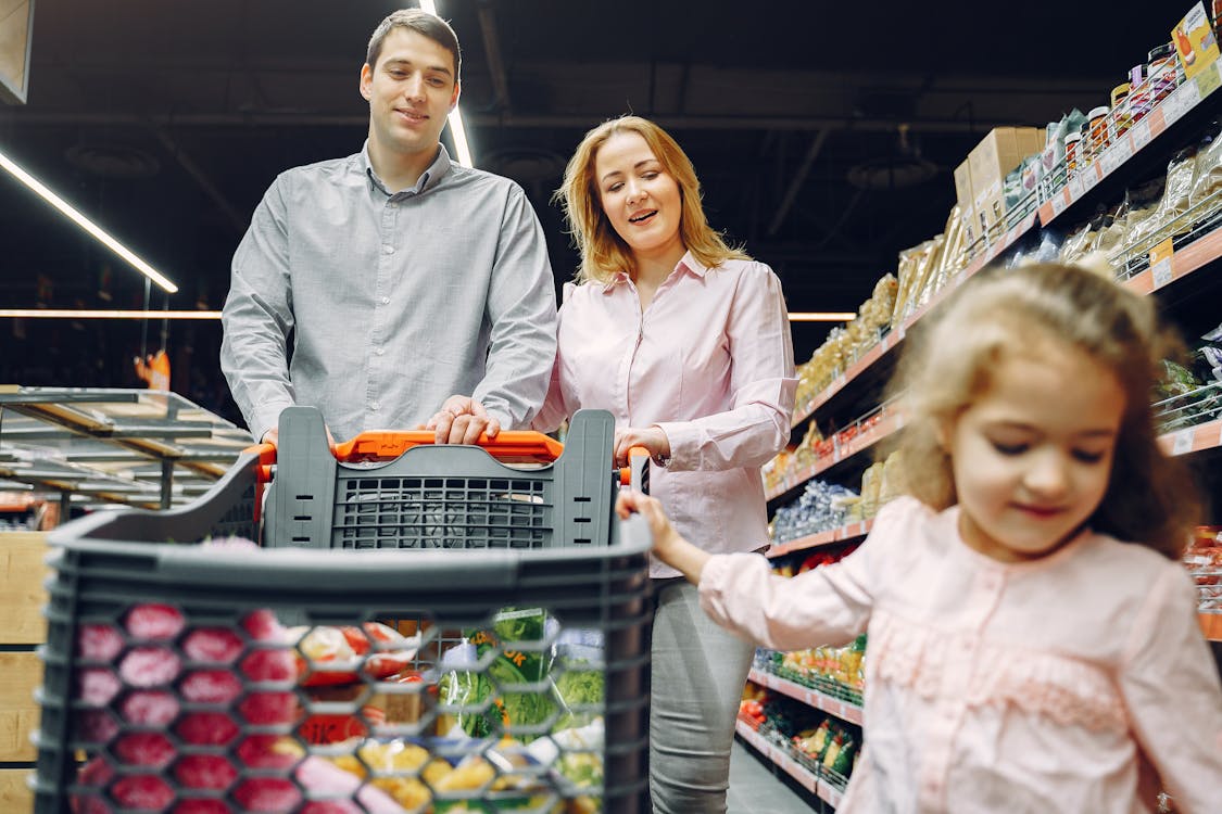 Family Doing Grocery Shopping