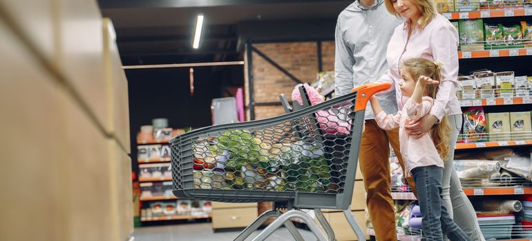 Family shopping for groceries