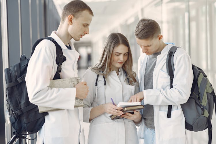 Group Of Medical Students At The Hallway