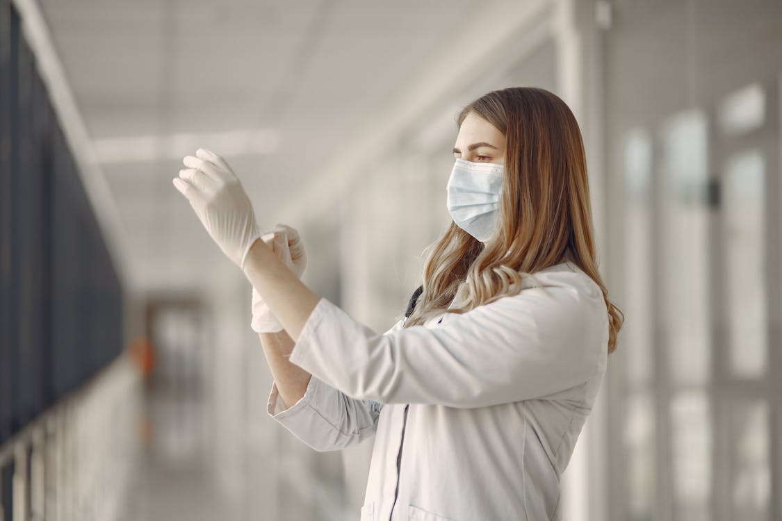 Woman Wearing Personal Protection