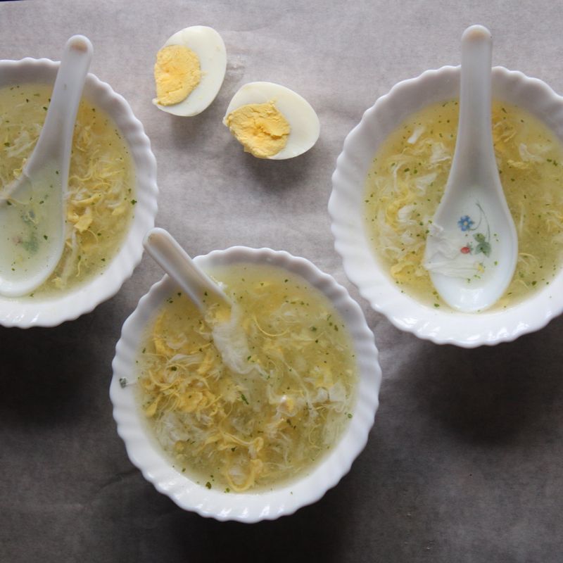 Egg Drop Soup with Frozen Vegetables