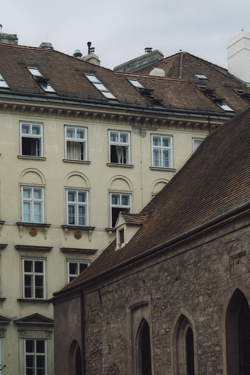 Free A classic view of traditional European buildings in Vienna, Austria. Stock Photo