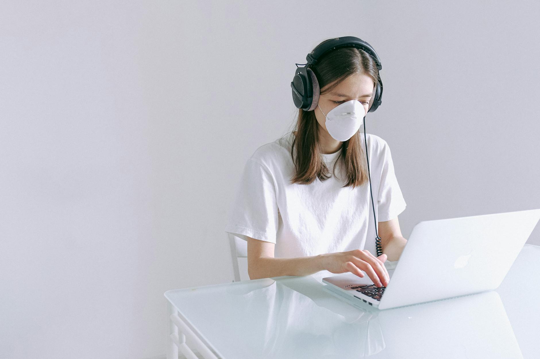 woman working remotely