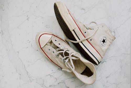 Free White Converse All Star High Top Sneakers Stock Photo