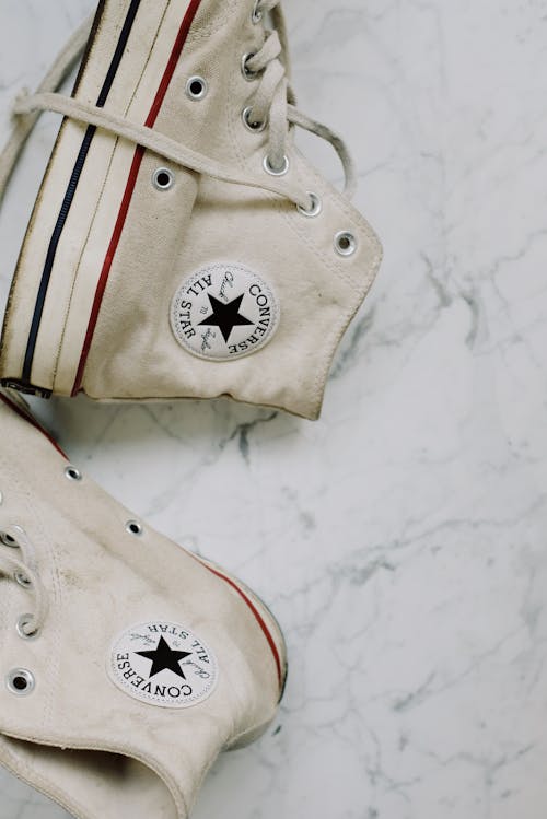 Free White Converse All Star High Top Sneakers Stock Photo