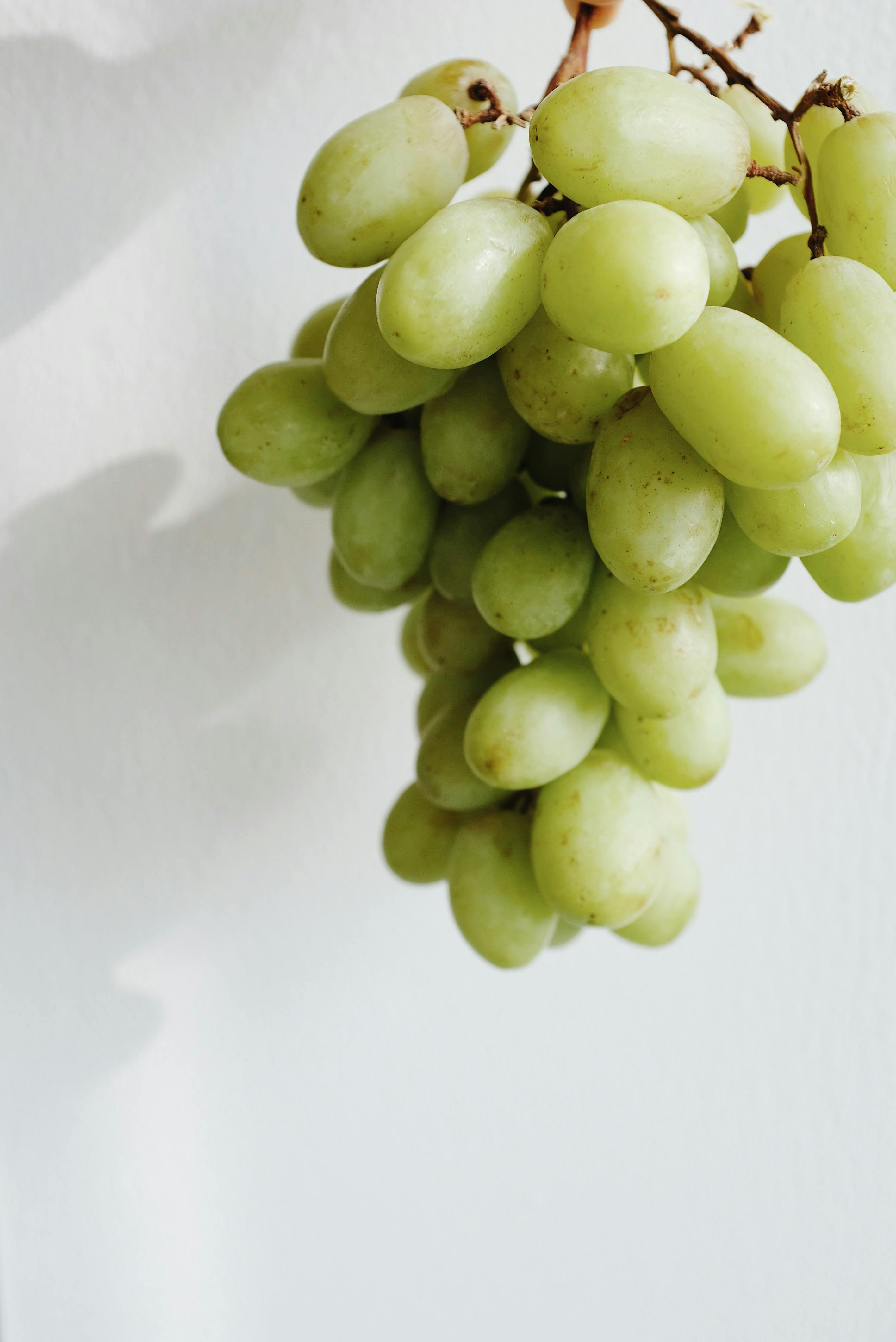 Green Grapes on White Surface · Free Stock Photo