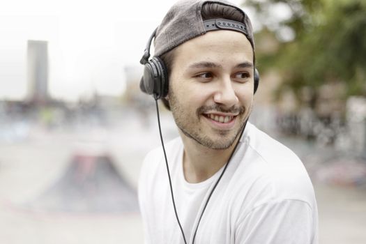 person listening music
