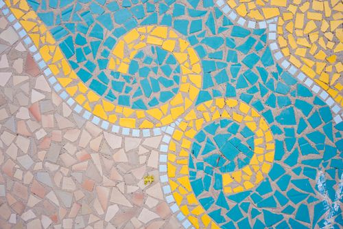 Free Colorful mosaic pattern showcasing intricate design in Samarkand, Uzbekistan. Stock Photo