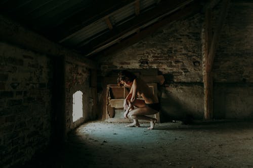 Free Alone in Abandoned Building Stock Photo